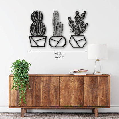 Décoration murale cactus - lot de 3